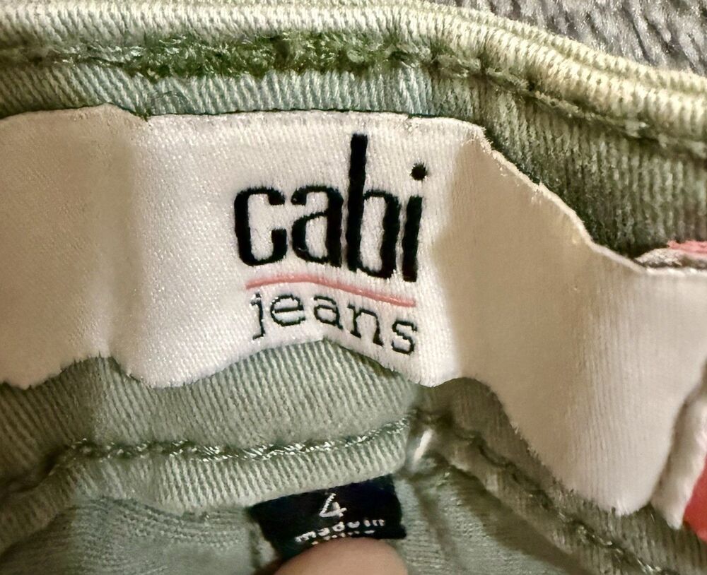 Cabi Pants Womens Size 4 Green Utility Cargo Stretch Style 3048 Pocket Casual - Picture 4 of 7
